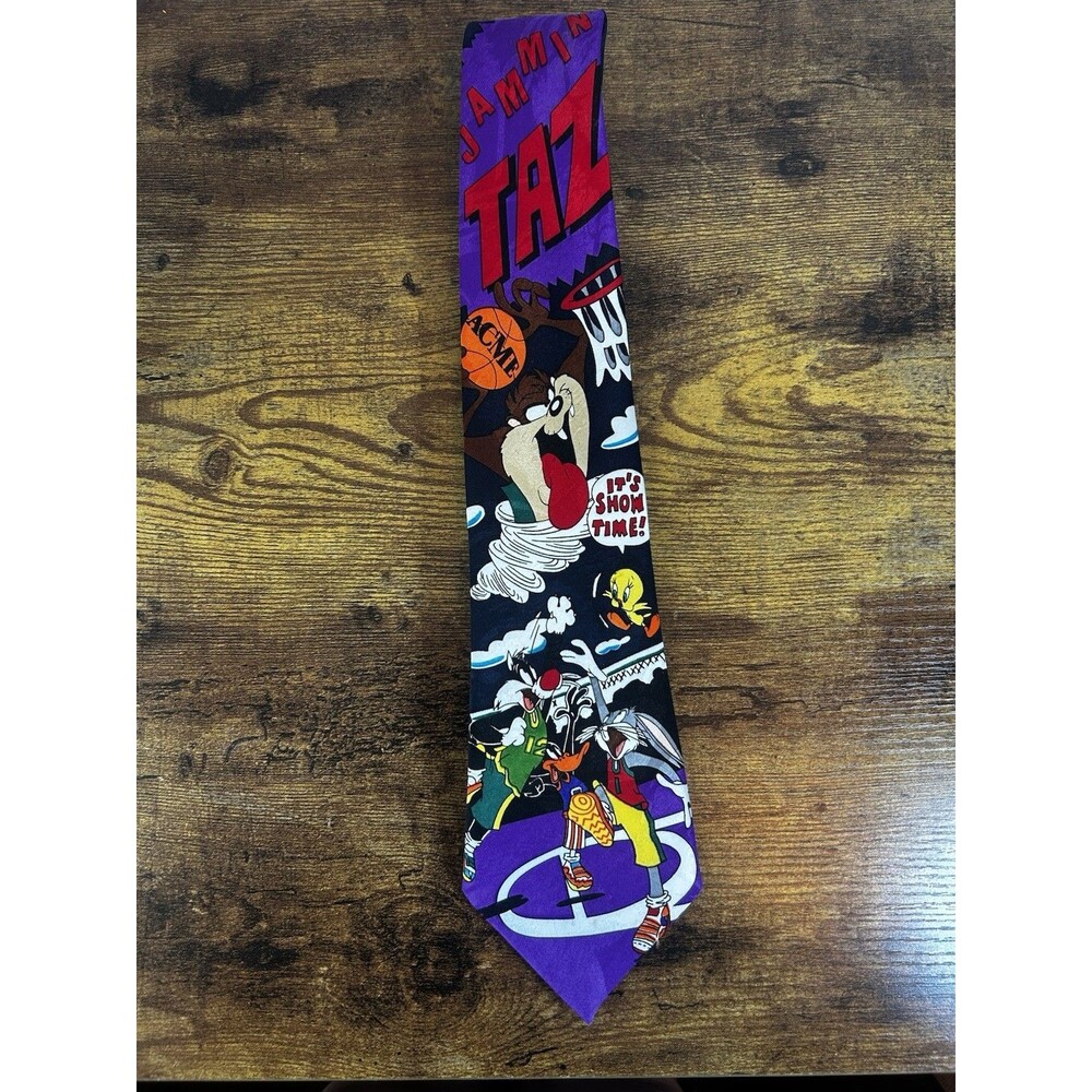 Looney Tunes Mania Taz Basketball Neck Tie Vintage 1994 Warner Bros Vintage Fun